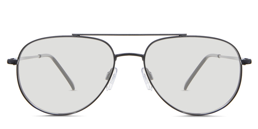 Shiloh black Standard Solid is in the sumi variant - It's a metal frame with a U-shaped nose bridge and a combination of metal and acetate arm.