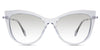 Susan black tinted Gradient  in the Crystal variant - is a cat-eye frame with a U-shaped nose bridge and a combination of metal arm and acetate tips.