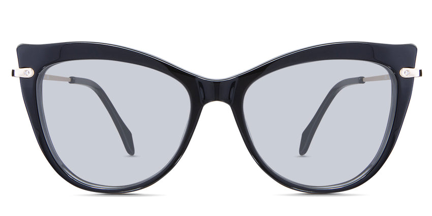 Susan Blue Tinted Solid in the Lasius variant - is an acetate frame with a narrow-width nose bridge and a slim metal arm.