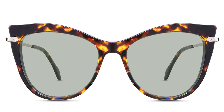 Susan Green Tinted Solid in the Tortoise variant - it's a full-rimmed frame with acetate built-in nose pads.