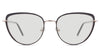 Trinity black tinted Standard Solid glasses is in the Elk variant - it's a metal frame with a narrow-width nose bridge and a slim temple arm and tips.