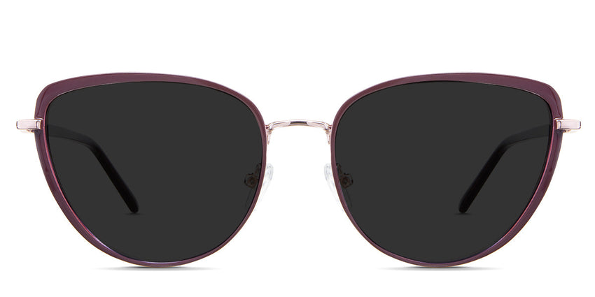 Trinity Gray Polarized glasses in the Oxblood variant - is a full-rimmed frame with adjustable nose pads and frame names and size imprints inside the arm.