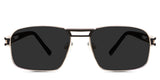 Twan  Gray Polarized glasses in varanus variant - is a retangular geometric frame with djustable silicon nose pad.