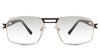 Twan black tinted Gradient glasses in varanus variant - is a retangular geometric frame with djustable silicon nose pad.