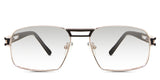 Twan black tinted Gradient glasses in varanus variant - is a retangular geometric frame with djustable silicon nose pad.