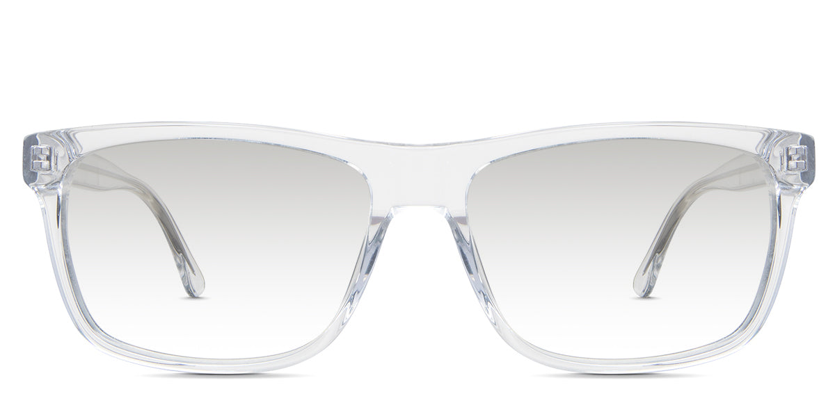Wallis black tinted Gradient glasses in the cloudsea variant - it's a full-rimmed frame with a straight top rim and a patterned wire core visible in the arm.