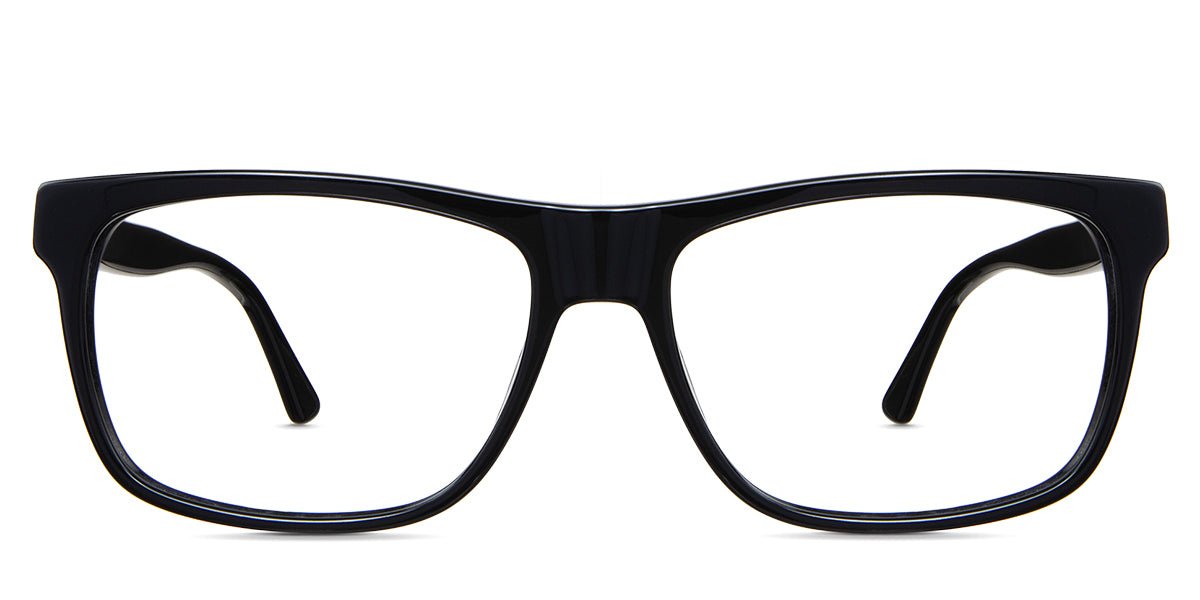 Wallis Eyeglasses in the cloudsea variant - it's a colorless frame with a straight top rim.