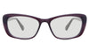 Wynter black Standard  Solid in the Plum variant is a full-rimmed frame with built-in nose pads and a frame name and size imprinted inside the arm.