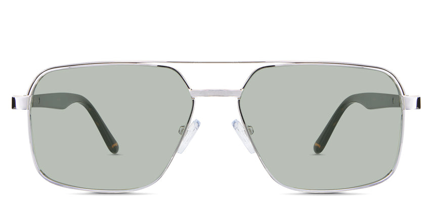 Xavier Green Tinted Solid in the Gold variant - it's a full-rimmed frame with adjustable nose pads.