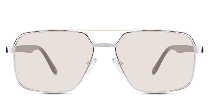 Xavier Rose Tinted Solid in the Gold variant - it's a full-rimmed frame with adjustable nose pads.