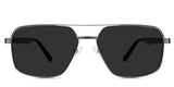 Xavier Gray Polarized in the Gun variant - it's an aviator-shaped frame with silicone nose pads and paddle-shaped temple tips.