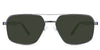 Xavier Green Polarized in the Gun variant - it's an aviator-shaped frame with silicone nose pads and paddle-shaped temple tips.