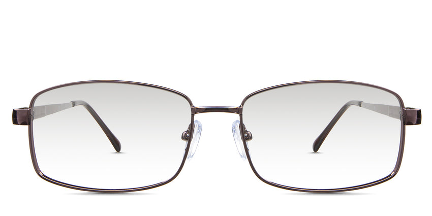 Xena black tinted Gradient in the Taupe variant - a rectangular shape frame with a low nose bridge of 17mm and acetate temple tips.