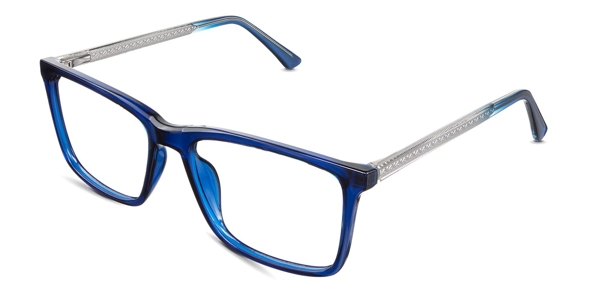 Ziggy eyeglasses in the indigo variant -  have a narrow-width nose bridge.