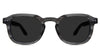 Zuri Gray Polarized in melanite variant - is a full rimmed frame with keyhole shaped nose bridge and acetate temple arms.