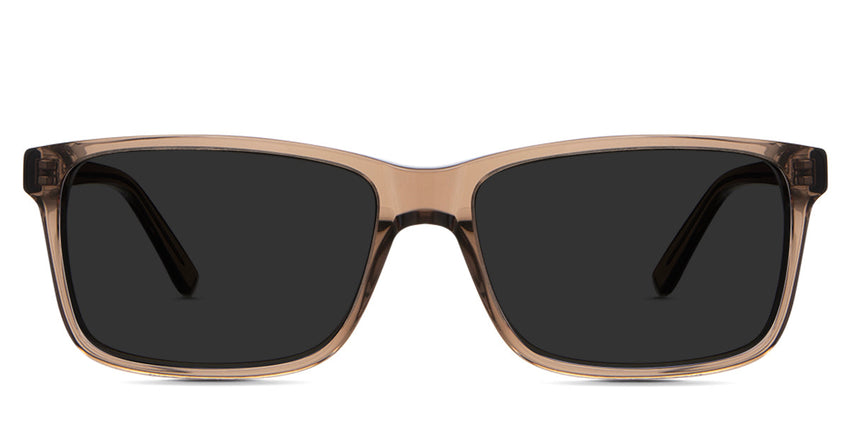 Iniko Gray Polarized in Orchard variant - it's a rectangular acetate frame. it's a transparent thin frame with narrow nose bridge.
