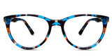 Hefler Jr oval frame in summer nights variant - It's an oval or round lens with a full rim frame.