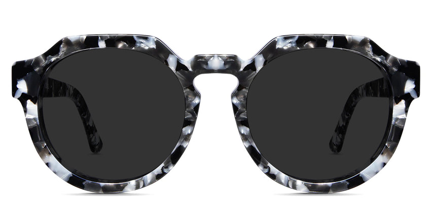 Taxo black tinted Standard Solid glasses in charcoal variant in round shape