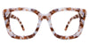 Acra eyeglasses in praline variant in white and brown shades of colours - wide square frame made with acetate material  Bold