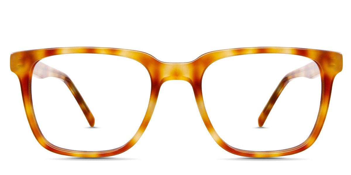 Wagner square eyeglasses in sparkling sun variant - acetate frame in yelloe and orange shades of colours - medium size frame Bold