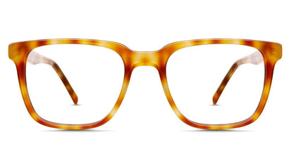 Wagner square eyeglasses in sparkling sun variant - acetate frame in yelloe and orange shades of colours - medium size frame