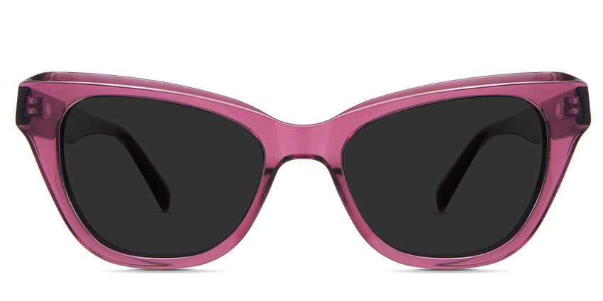 Ada Black Sunglasses Standard Solid in the kazoo variant - is an acetate frame with a U-shaped nose bridge with frame information imprinted inside the left arm.