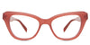 Ada Eyeglasses in the ruby variant - it's a cat-eye frame in color red.