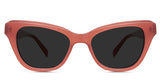 Ada Black Sunglasses Standard Solid in the ruby variant - it's a cat-eye frame with clear built-in nose pads and a broad temple arm.