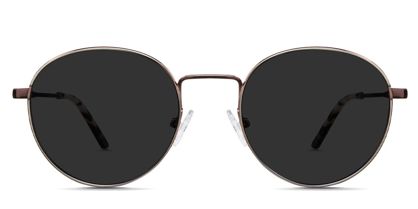 Adler Black Sunglasses Standard Solid in the Rosarium variant - is a full-rimmed two-toned metal frame with silicone adjustable nose pads and acetate temple tips.
