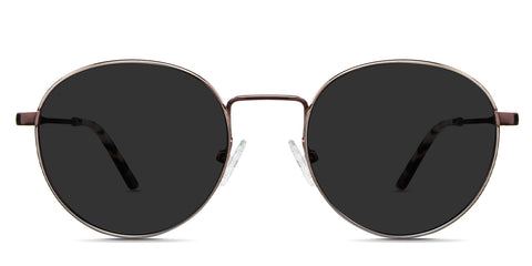 Adler Black Sunglasses Standard Solid in the Rosarium variant - is a full-rimmed two-toned metal frame with silicone adjustable nose pads and acetate temple tips.