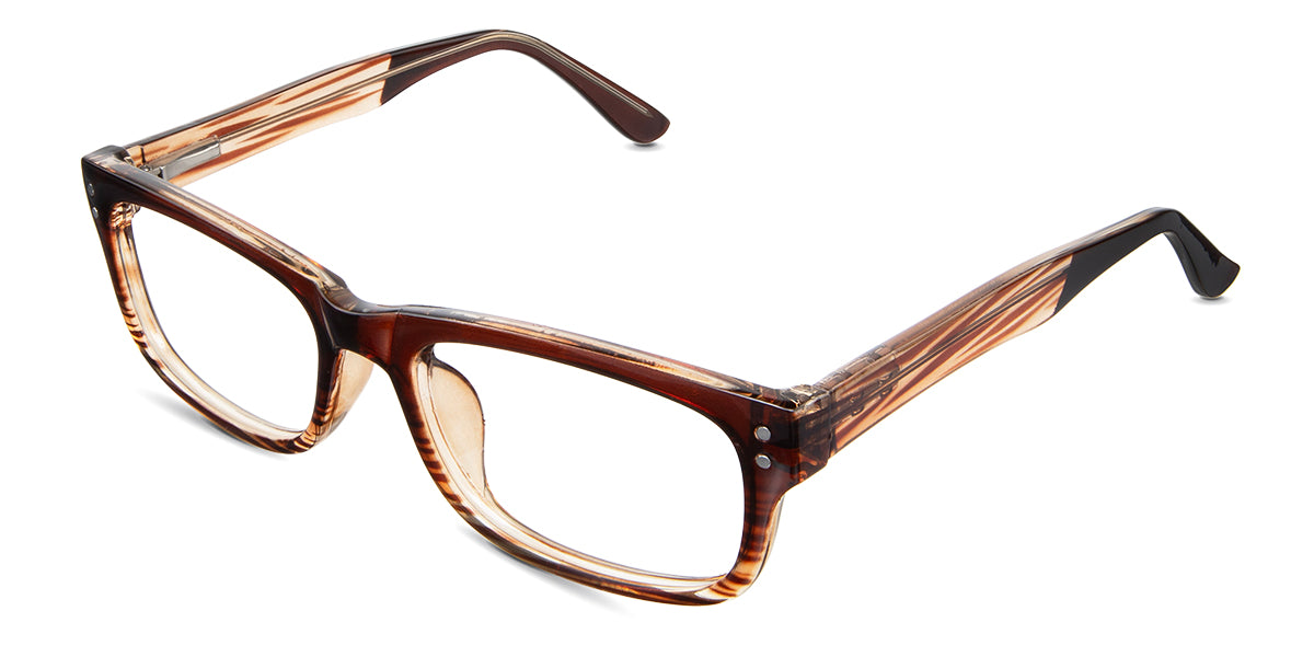 Aitana eyeglasses in the molasses variant - have built-in nose pads.