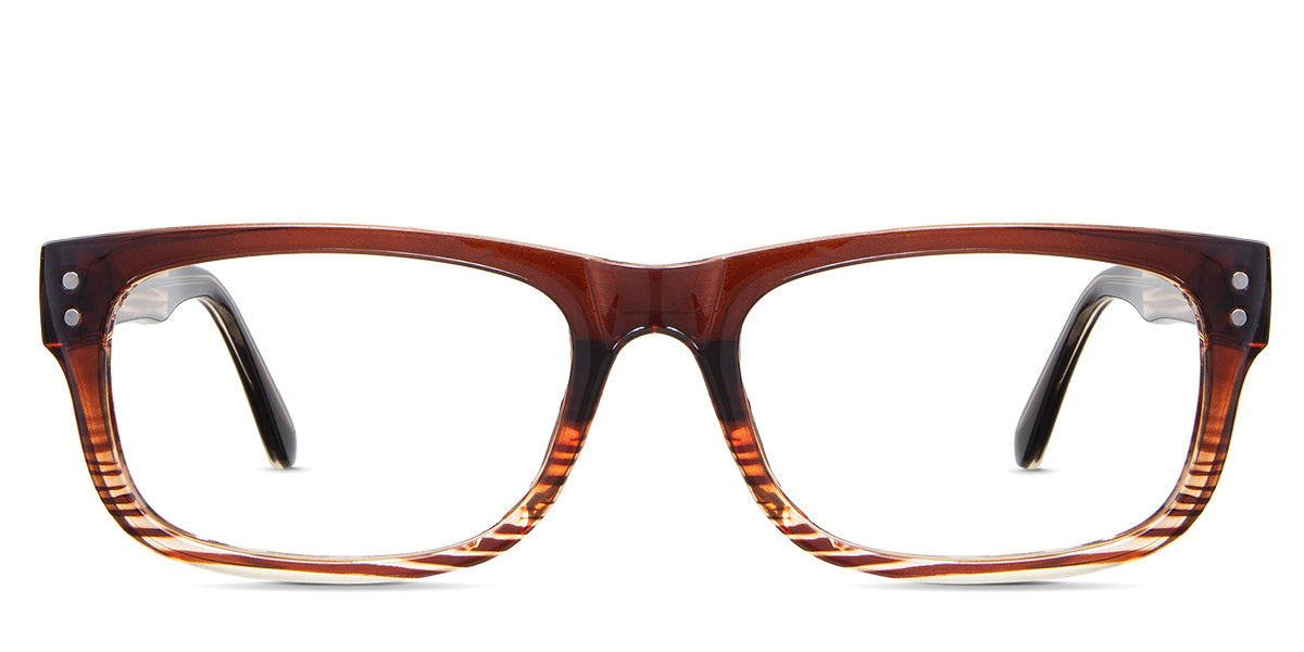 Aitana eyeglasses in the grease variant - is a full-rimmed frame with a semi-flat top.
