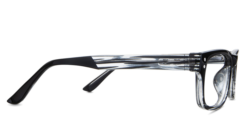 Aitana eyeglasses in the grease variant - have a visible wire core.