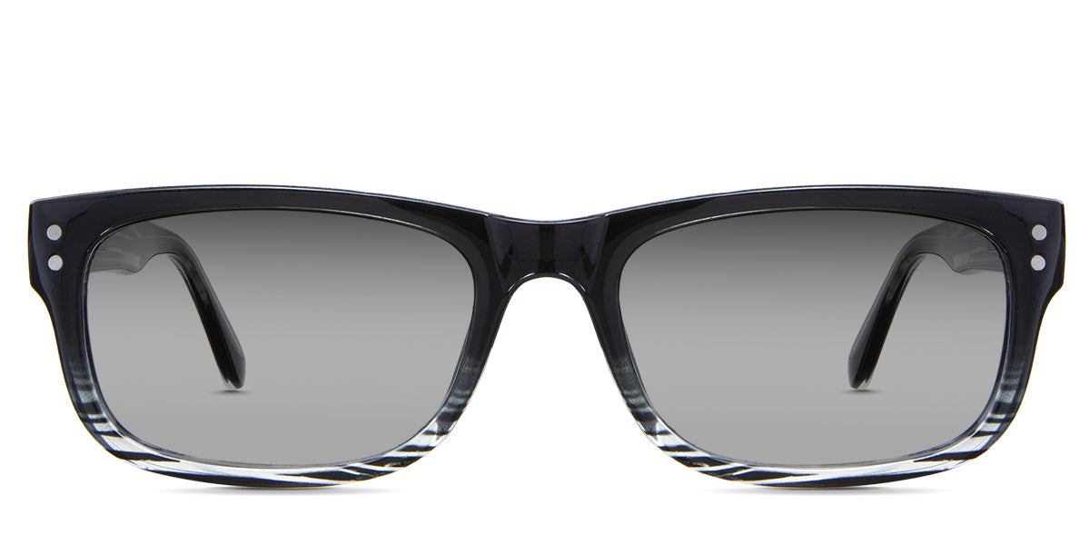 Aitana black tinted Gradient in the Grease variant - is a full-rimmed frame with a semi-flat top, a narrow nose bridge, and a visible wire core.