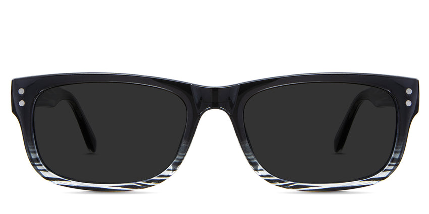 Aitana gray Polarized in the Grease variant - is a full-rimmed frame with a semi-flat top, a narrow nose bridge, and a visible wire core.
