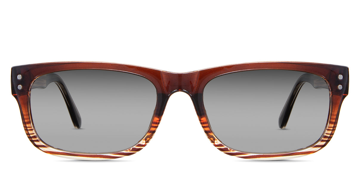 Aitana black tinted Gradient in the Molasses variant - are rectangular frames with built-in nose pads and broad temples.