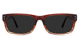 Aitana gray Polarized in the Molasses variant - are rectangular frames with built-in nose pads and broad temples.