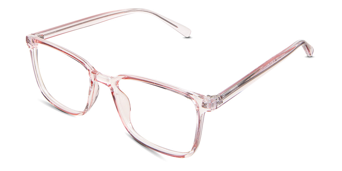 Alina eyeglasses in the peony variant - have transparent pink built-in nose pads.