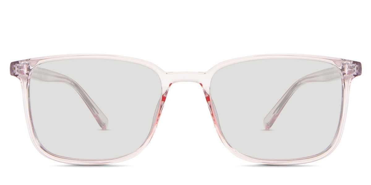 Alina black tinted Standard Solid glasses  in the Peony variant - it's a thin acetate frame with built-in nose pads and a visible silver wire core in the arm.