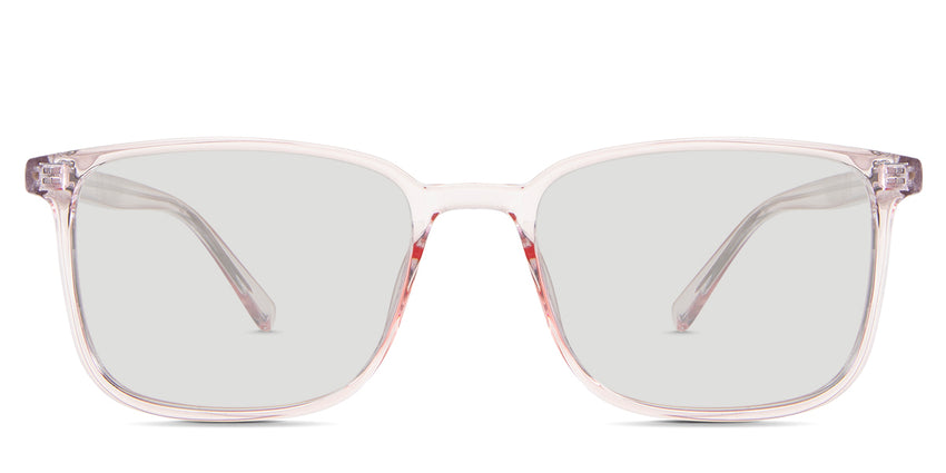 Alina black tinted Standard Solid glasses  in the Peony variant - it's a thin acetate frame with built-in nose pads and a visible silver wire core in the arm.