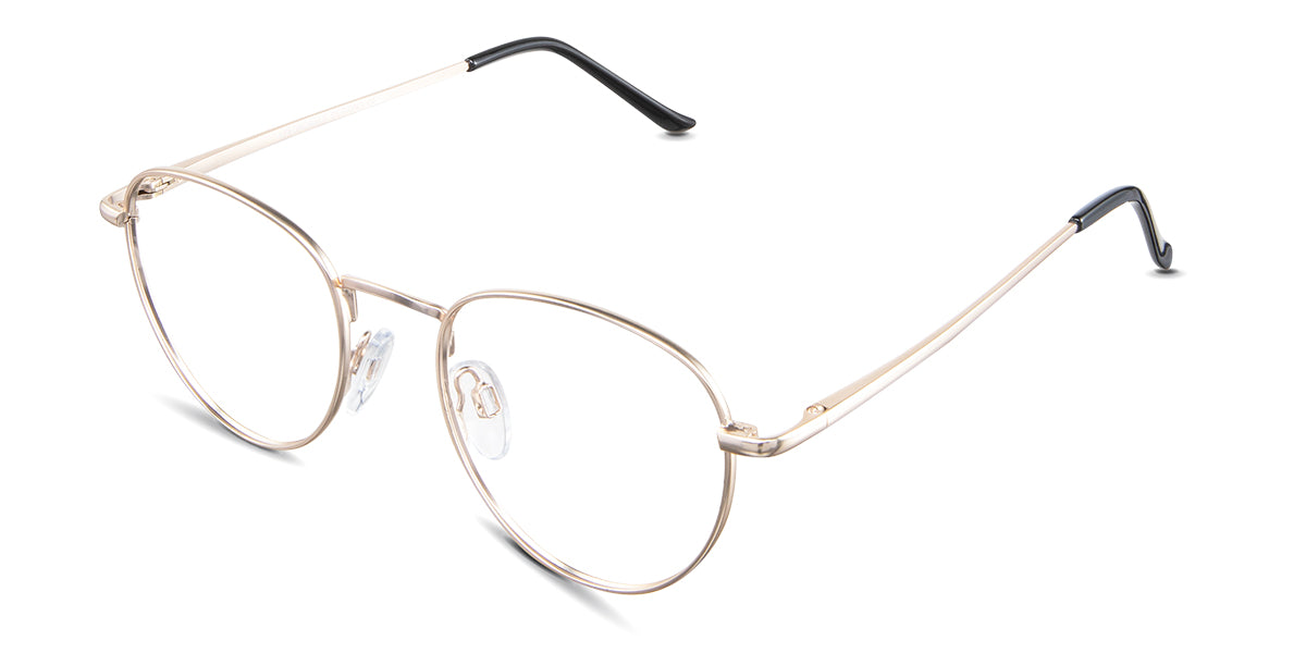 Allison eyeglasses in the mimosa variant - have a U-shaped nose bridge.