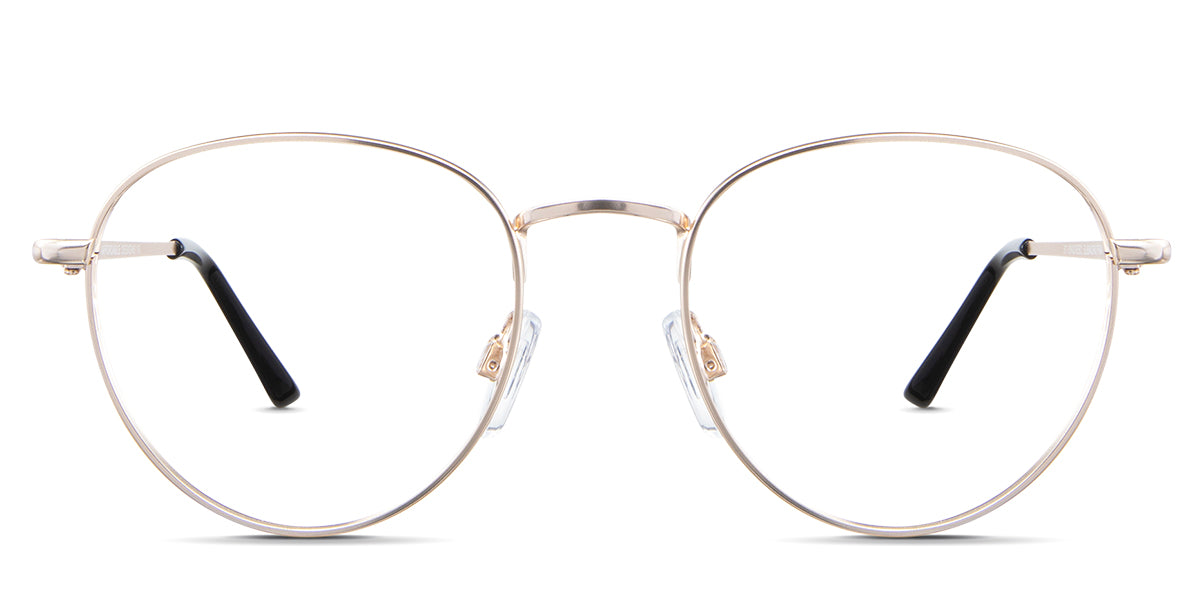 Allison eyeglasses in the mimosa variant - is a full-rimmed frame in matte gold.