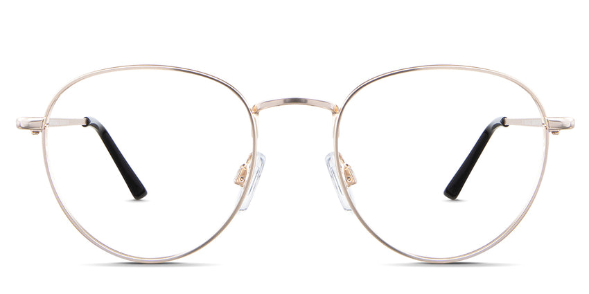 Allison eyeglasses in the mimosa variant - is a full-rimmed frame in matte gold.