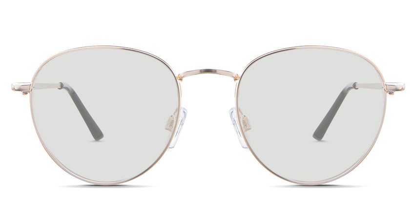 Allison black tinted Standard Solid glasses in the Mimosa variant - is a full-rimmed frame with a U-shaped nose bridge.