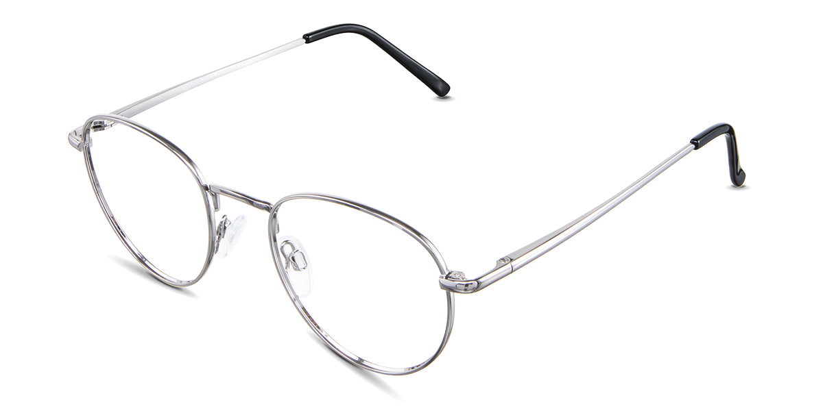 Allison eyeglasses in the shrike variant - it's a light gun color frame.