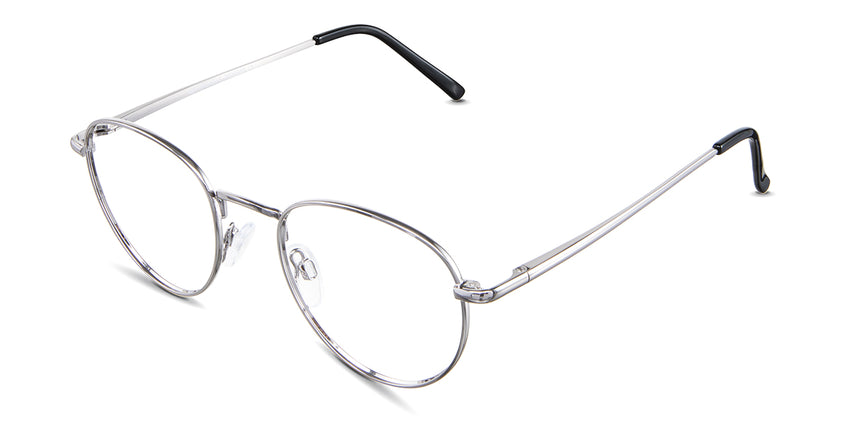 Allison eyeglasses in the shrike variant - it's a light gun color frame.