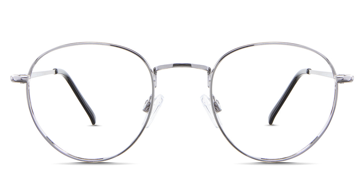 Allison eyeglasses in the shrike variant - they're narrow-sized metal frames.