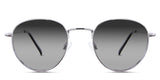 Allison black tinted Gradient sunglasses in the Shrike variant - they're narrow-sized metal frames with a high nose bridge.