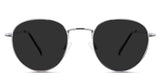 Allison black tinted Standard Solid sunglasses in the Shrike variant - they're narrow-sized metal frames with a high nose bridge.