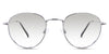 Allison black tinted Gradient glasses in the Shrike variant - they're narrow-sized metal frames with a high nose bridge.